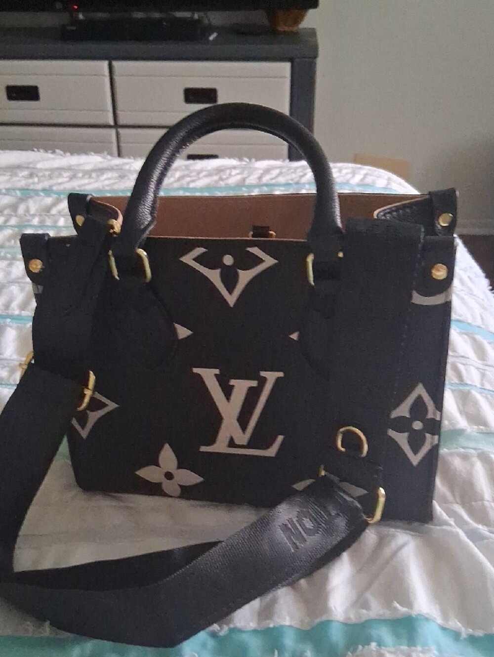 Source Unknown Black Monogram Crossbody - Picture 3 of 13